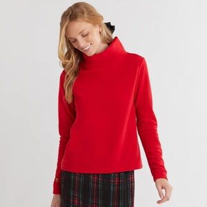 Dudley Stephens Park Slope Turtleneck in Vello Fleece - Scarlet Red